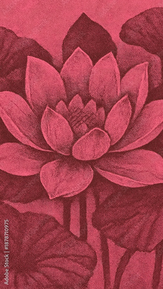 Fototapeta premium Vintage lotus on canvas mobile wallpaper