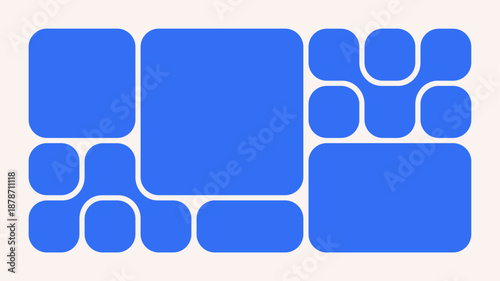 Trendy Bento Grid Vector Templates With Rounded Angles And Brick-Style Panels. Geometric Brutal Shapes In Different Sizes For Web Layouts And Modern Design Systems.