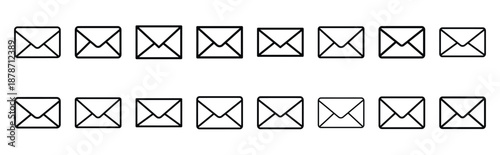valentines day love confession letter line art icon set. Simple outline collection for valentines day.