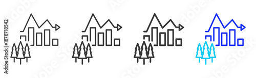 Sustain Metrics icon set collection creative outline style for product lifecycle management with multiple thickness variations suitable for digital branding and UI design