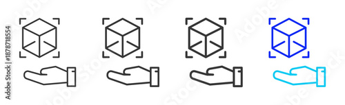 Design Handling icon set collection creative outline style for product lifecycle management with multiple thickness variations suitable for digital branding and UI design