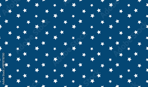 Seamless star pattern on dark blue background