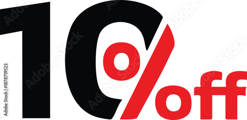 Bold 10 off graphic a clear discount offer for retail sales and promotions isolated on white background