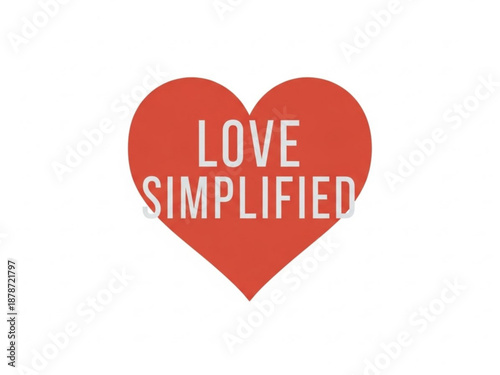 Heart symbol with text "Love Simplified" for Valentine's Day  