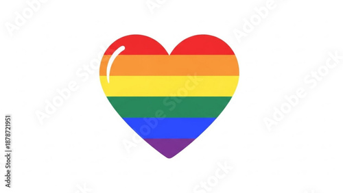 Rainbow heart symbol representing love and diversity for valentine's day  