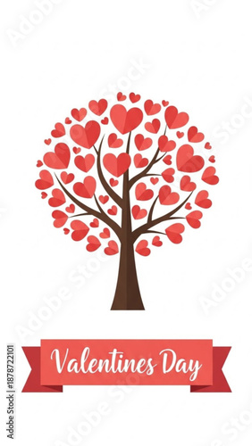 Heart-shaped tree design symbolizing love for Valentine's Day  