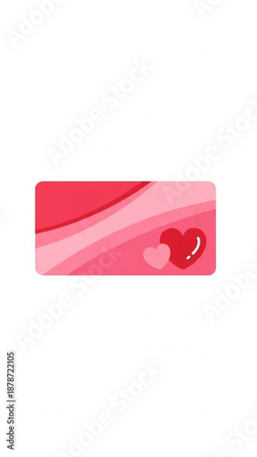 Red card with heart designs in smooth style for valentine's day  
