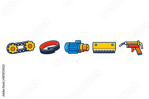 Industrial tools and equipment icons