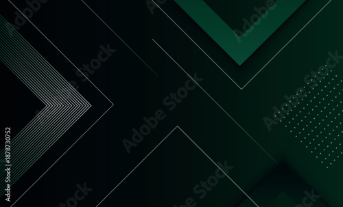 Dark green gradient abstract background with modern combination square shapes and lines. Minimalist geometric background concept for cover, banner, brochure, certificate, presentation. EPS. 2
