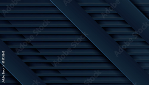 Abstract gray gradient background with modern 3D horizontal geometric shape design. Background concept with realistic embossed lines effect.