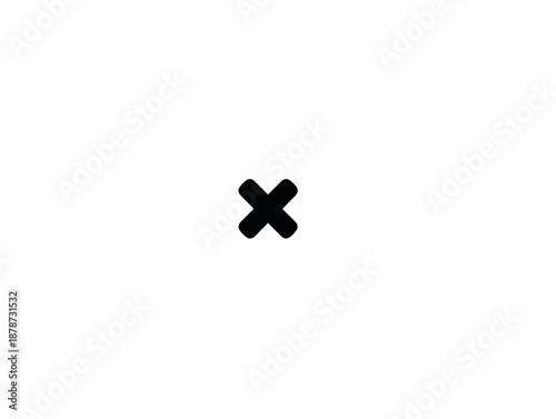 단순한 검은색 X 모양의 기호가 흰색 배경에 투명하게 표시되어 있습니다.