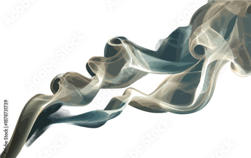 부드럽게 흐르는 투명한 연기 흐름, 추상적인 배경에 우아하게 퍼지는 모습
