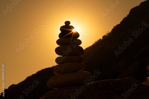 Photography Cairn, sunset, balance