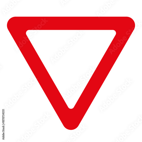 Road sign Give Way red triangular priority symbol. For road maps, navigation, infographics. Free Download Road sign Give Way red triangular priority symbol. For road maps, navigation, infographics. - GFXLoad