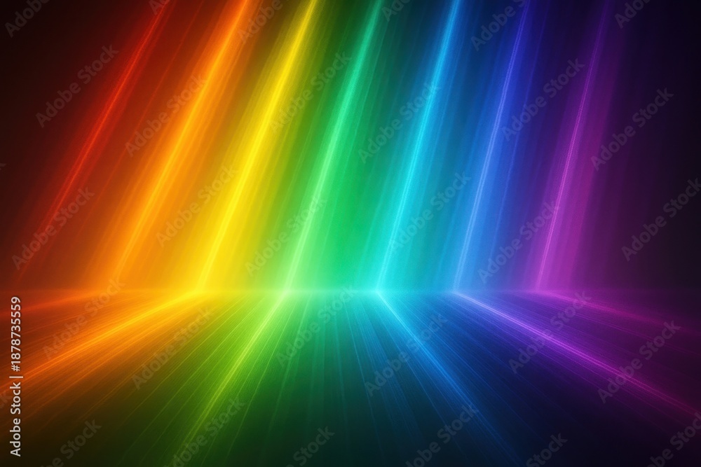 Fototapeta premium Vibrant rainbow light beams background