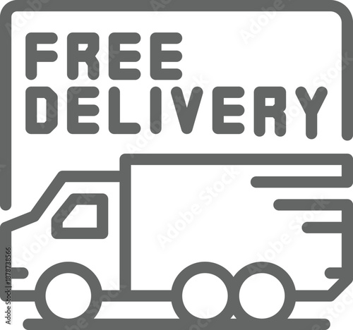 Free delivery truck icon for shipping and logistics services
