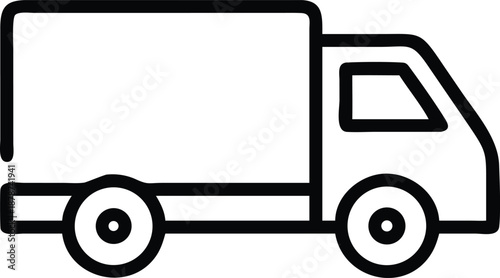 Simple line drawing of a delivery truck vehicle