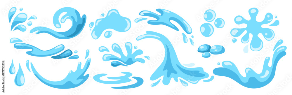 Obraz premium Dripping water, liquid, water splashes