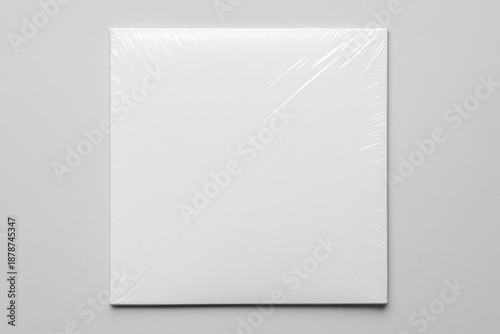 Obraz na płótnie Blank square canvas wrapped plastic