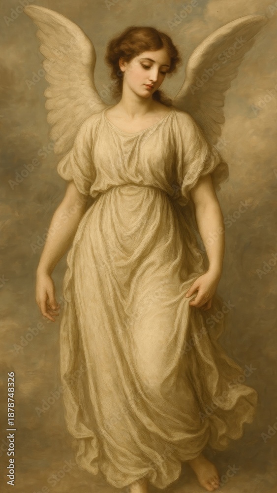 Naklejka premium Ethereal angelic figure in tranquility.