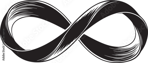 Elegant black infinity symbol on white background illustration design