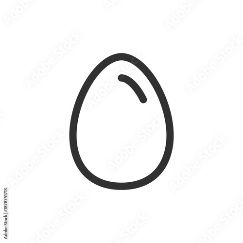 Egg shape, linear icon. Food ingredient and nutrition symbol. Line with editable stroke.