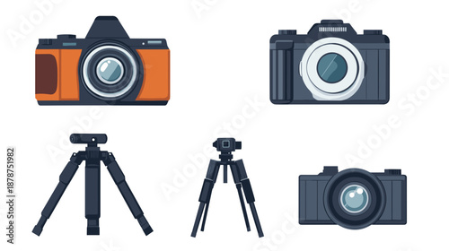 Cameras and Tripods Photography Equipment.