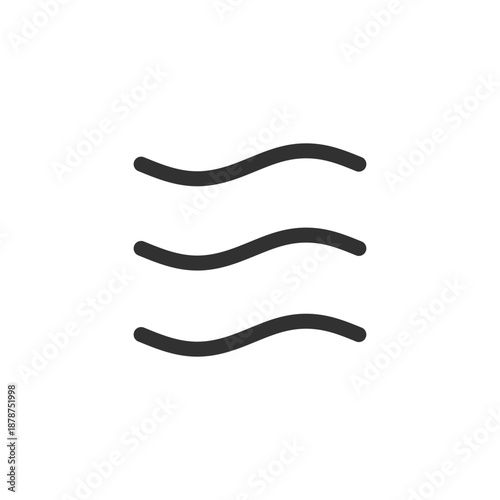 Wavy lines, linear icon. Air flow, smell, or heat movement. Line with editable stroke.