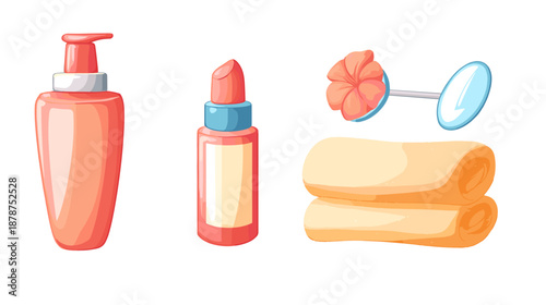 Cosmetic Products and Beauty Accessories Display.