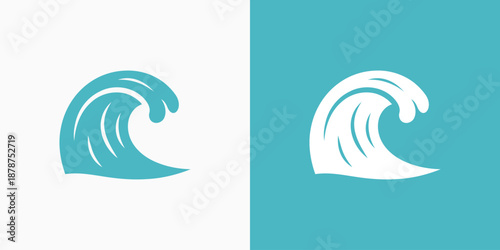 Artistic wave vector logo design with modern, simple, clean and abstract style.