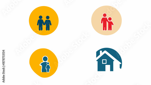 Family Icons Representing Relationships and Home.