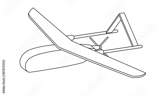 fixed wing drone unmanned aerial vehicle uav for surveillance mapping or military technology transportation flight aviation simple