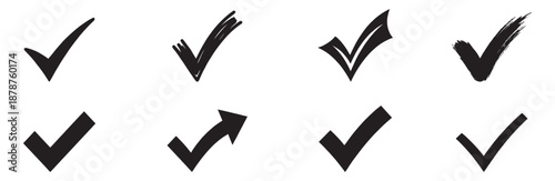 Check mark icon. Check mark vector icon. Checkmark Illustration. Vector symbols set ,green checkmark isolated on white background. Correct vote choise isolated symbol. Vector Illustration. EPS 10