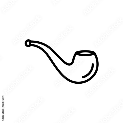 Minimal Line Art Leprechaun Smoking Pipe Icon