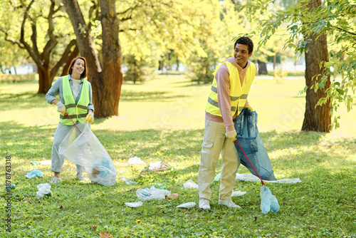 Valokuva Volunteers united for a cleaner park during a vibrant community cleanup day