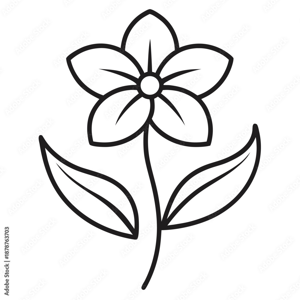 Obraz premium vector illustration anagallis tenella line art flower