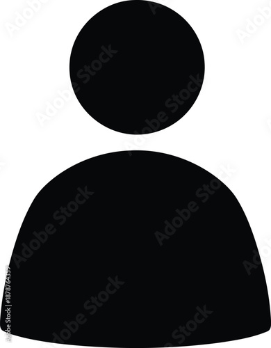 Generic person silhouette, representing user profile, avatar, or unknown individual, abstract human shape for identity, privacy, or placeholder concepts, isolated on checkerboard background.