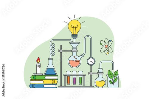 Creative Science Experiment Illustration