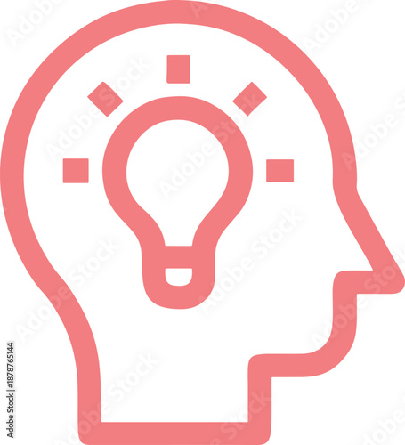 Modern creative idea concept icon, symbolizing innovation, thought, and problem solving.