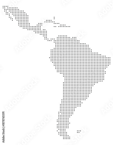 Latin America map. America. South America. Latin America black halftone dotted map icon. Vector illustration.