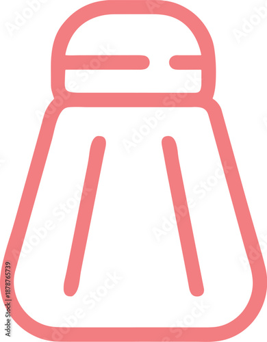 Minimalist pink outline badminton shuttlecock icon for sports app design.