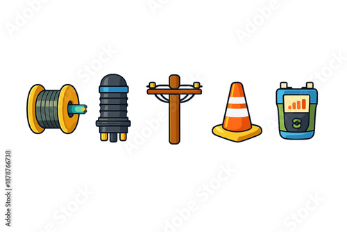 Telecommunications and utility equipment icons