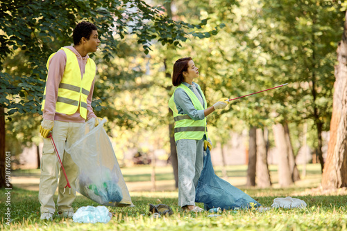 Community members come together to clean and restore local park spaces in a united effort