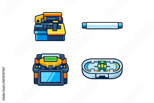 Fiber Optic Splicing Equipment Icons
