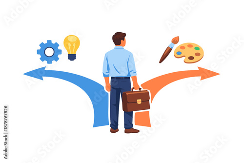 Man choosing between career paths