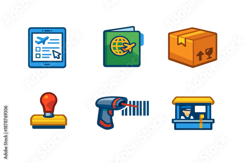Logistics and Travel Icons Set