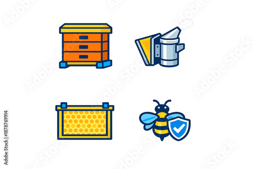 Collection of Beekeeper and Honeybee Icons