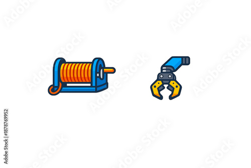 Robotic Claw and Winch Icons