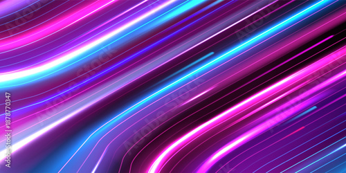 3d render, abstract colorful background, bright neon rays and glowing lines. Pink yellow blue creative wallpaper