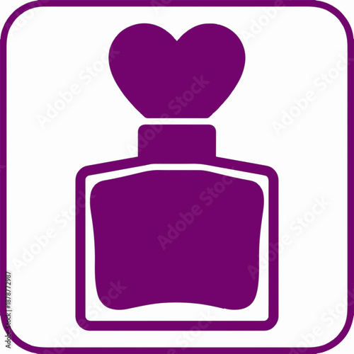 Heart-shaped perfume bottle icon in purple for Valentine's Day